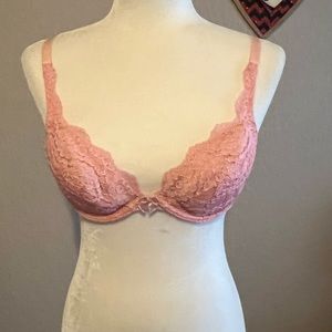 Victoria’s Secret lace pink bra gold label vintage